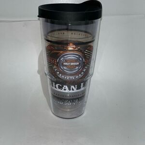 Tervis Harley Davidson Hot Cold Cup Travel Tumbler Black Lid Clear 24 oz